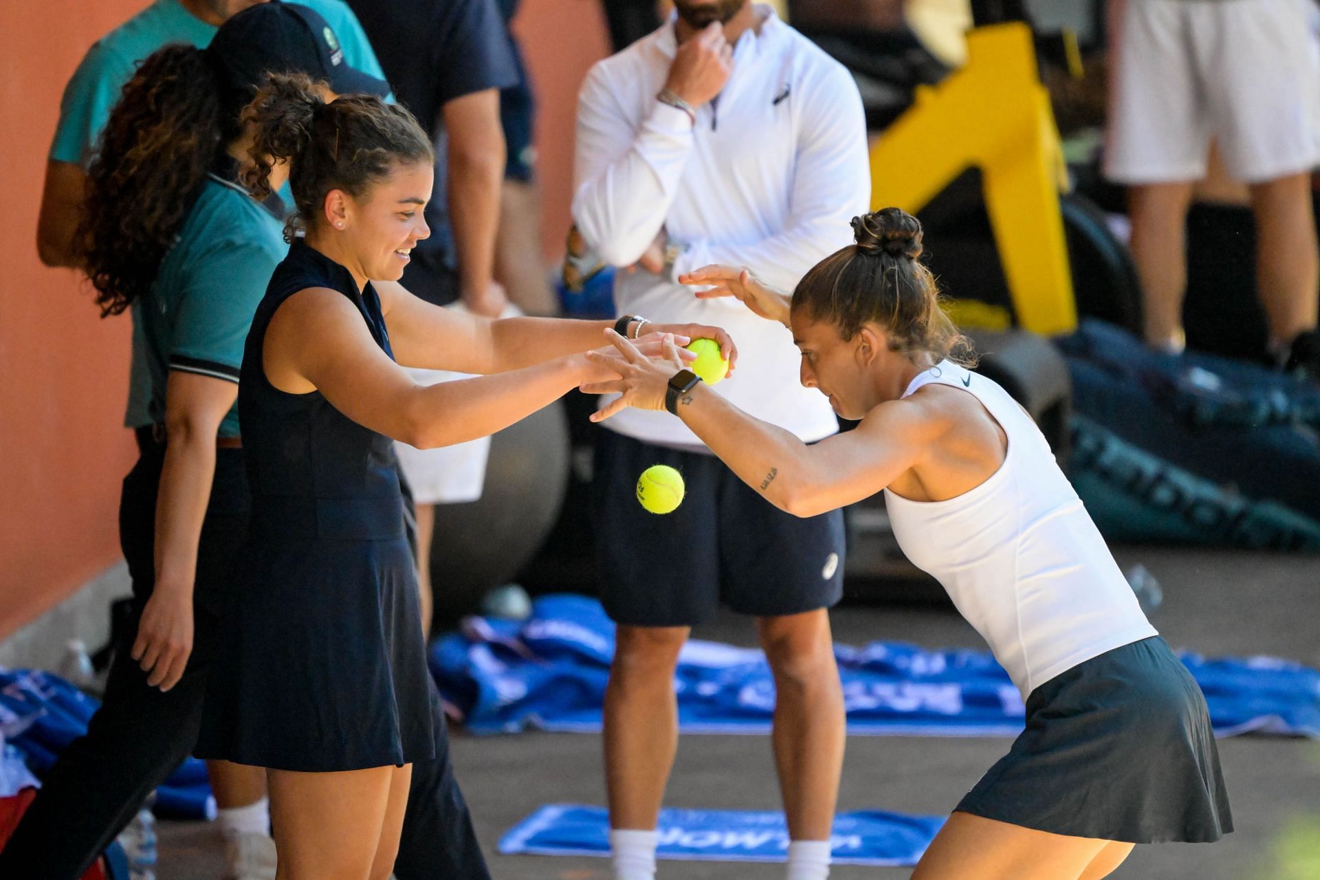 Jasmine Paolini and Sara Errani will be in action in doubles. (Source: Getty)